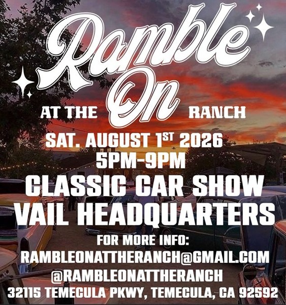 Ramble on at the Ranch Car Show flyer August 2026